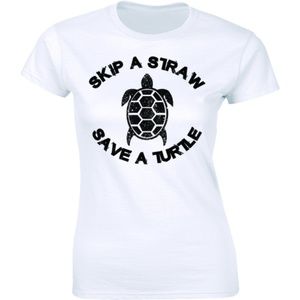 Skip A Straw Save A Turtle Protect Women's T-shirt